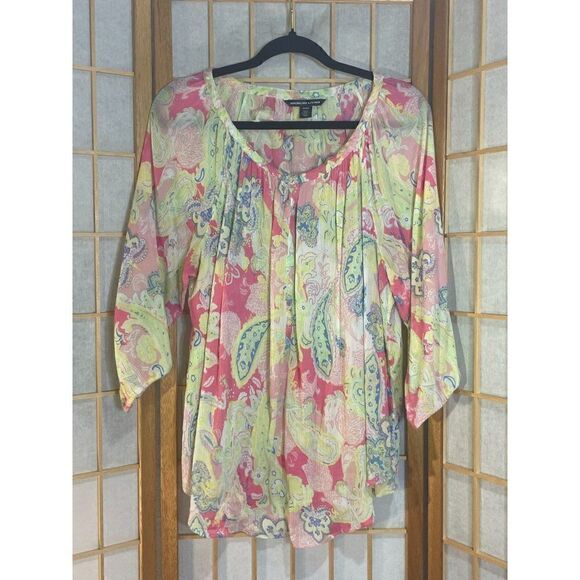 American Living Med Tropical Blouse - Picture 2 of 14